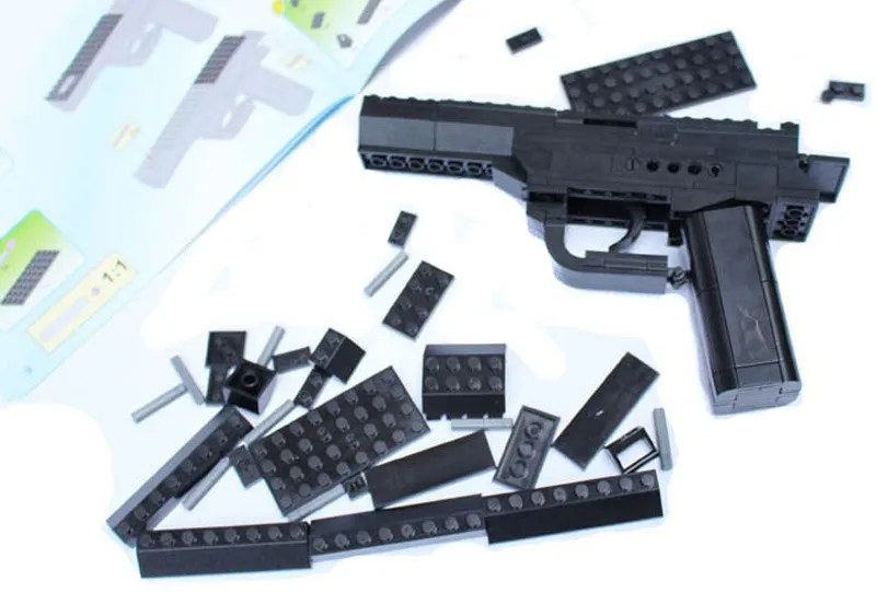 Новинка 167 шт Набор 3D Кирпич черное оружие Воздушный пистолет блок здание Совместимо с моделью пистолет игрушки мальчики подарок с инструкцией