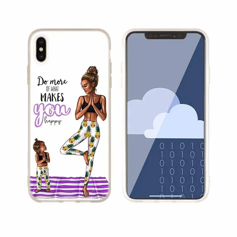 as the picture 10 Чехол для телефона s, силиконовый мягкий чехол для iPhone 11 Pro X XS Max XR 6 6S 7 8 Plus 5 4S SE, Коричневый чехол для мамы и дочки, бампер etui - Цвет: as the picture 10