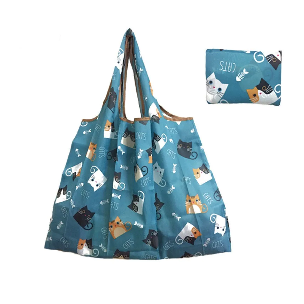 2019 Newest Style Lady Foldable Recycle Shopping Bag Reusable Floral Cartoon Fruit Vegetable Grocery | Багаж и сумки