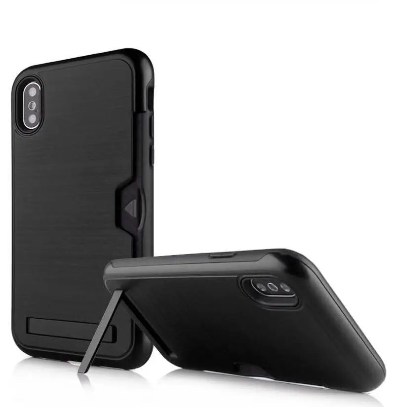 ChauLok Card Slot Pocket Shockproof Phone Case for iPhone X XR XS Max 6 6s 7 8 Plus Cover Hybrid Back Slots Cases | Мобильные