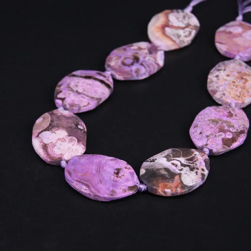 

15.5"strand Purple Natural Ocean Jades Faceted Slab Loose Beads,Raw Ocean Jaspers Agates Slice Nugget Pendants Jewelry Making