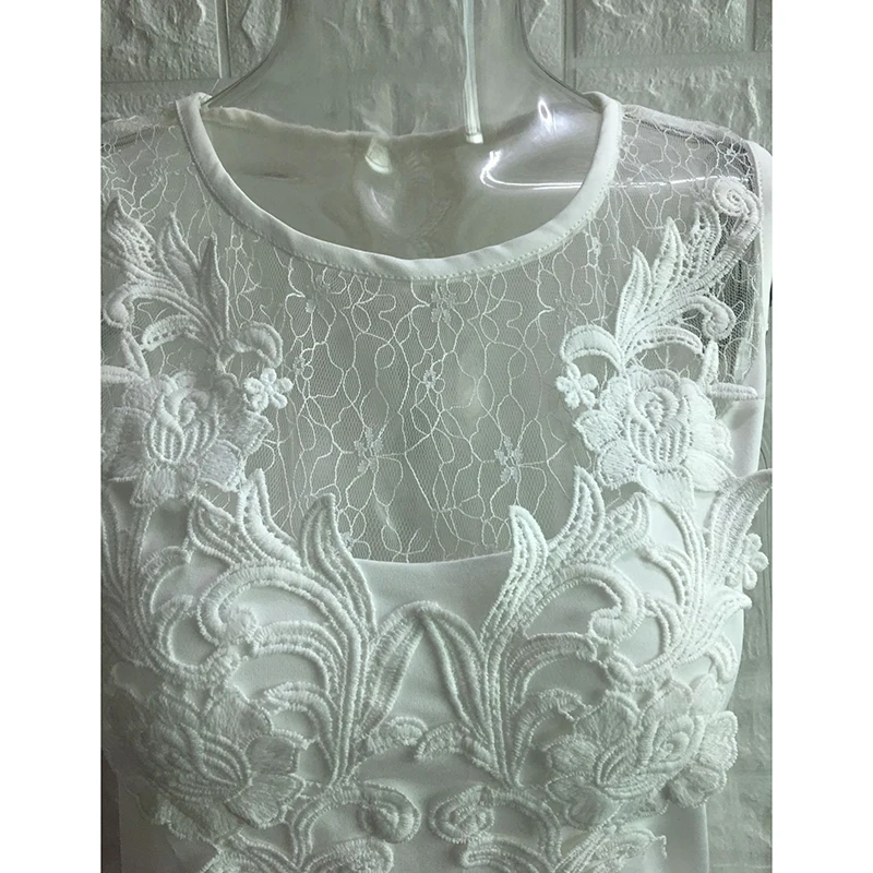 

Women O Neck Summer Sexy White Slim Lace Patchwork Sleeveless Bouse Ladies Casual Blusas Female Tops All-match Shirt SJ2919M