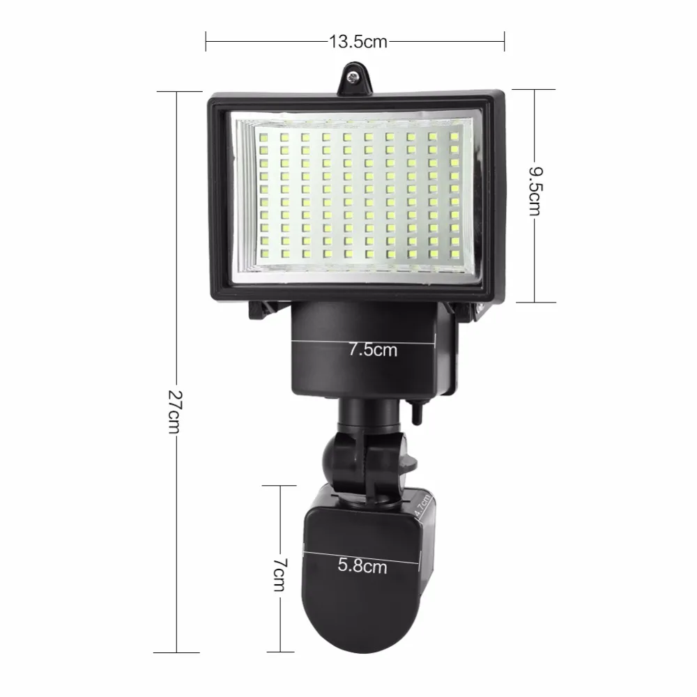 Яркий сад Солнечный свет лампы Открытый датчик настенный светильник 100 LED SMD для