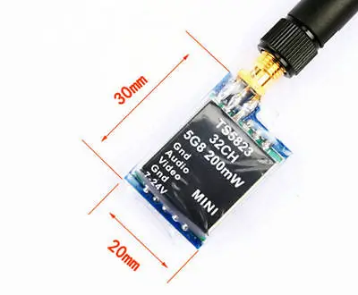 Boscam TS5823 5 8G 200mW 32CH FPV мини беспроводной av-передатчик модуль для | Игрушки и хобби