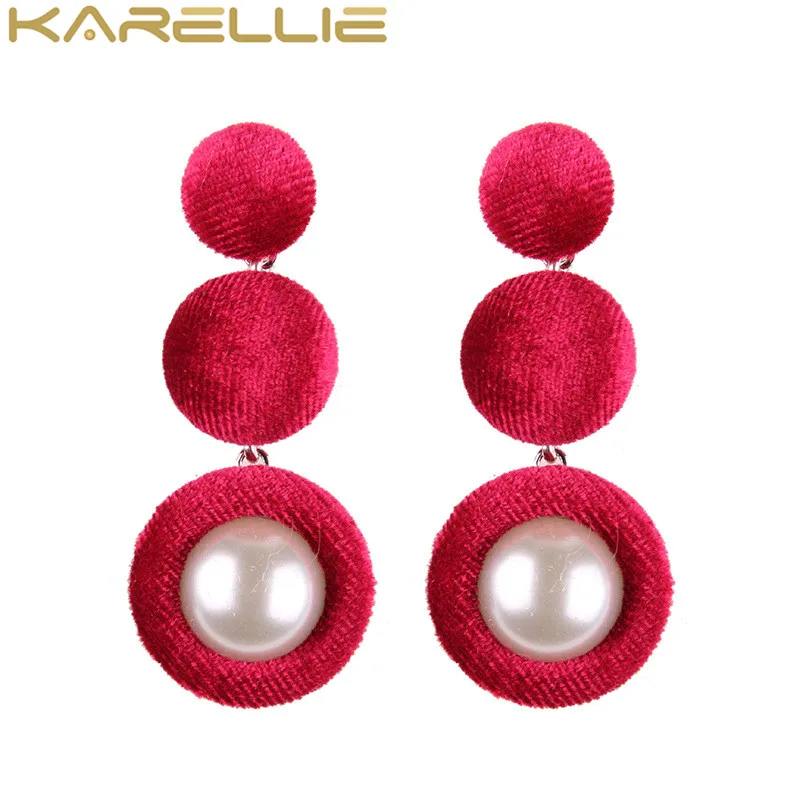 Karellie Новый Дизайн модные плюшевые шары Серьги богемный себе мотаться Висячие