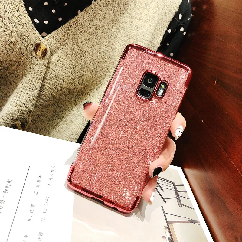 Покрытие блеск Чехол для samsung Galaxy A7 A750 S9 S8 J4 J6 A6 плюс A8 S6 S7 Edge Note 9 8 A5 A7 J7 Prime J5 чехол