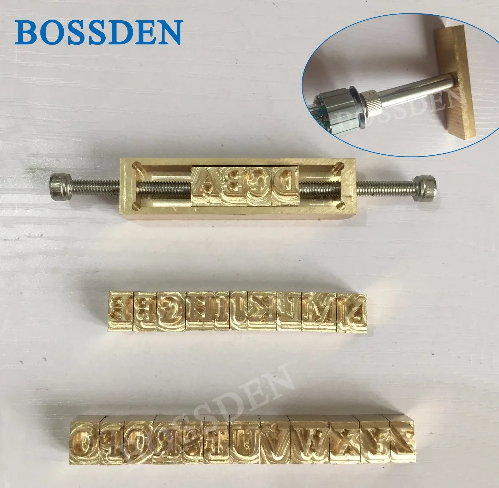 BOSSDEN тиснение медный Алфавит буквы высечки формы паяльник бронзовая машина для