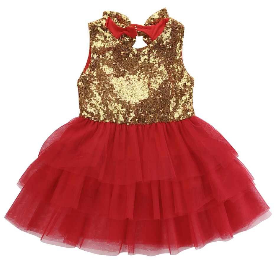 2018 Girls Summer Dress Kids Baby Flower Girl Sequins Party Gown Formal Dresses Costume | Детская одежда и обувь