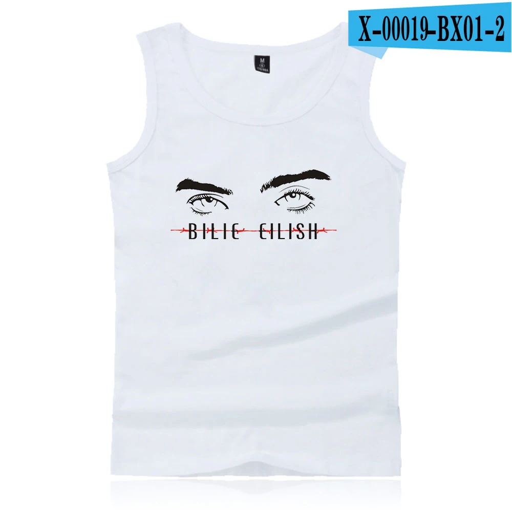 Повседневная майка на бретельках, жилет Billie Eilish с принтом, бодибилдинг, Gymclothing, летняя майка с бретелями для мужчин и женщин, для фитнеса, BAMBAM - Цвет: white