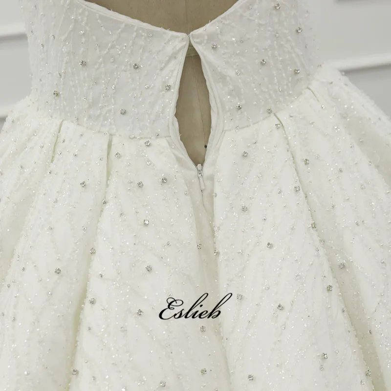 Eslieb Shining Muslim Dubai Wedding dresses Zipper Back dress 2019 Ball Gown Bridal Dresses Vestido de Noiva | Свадьбы и торжества