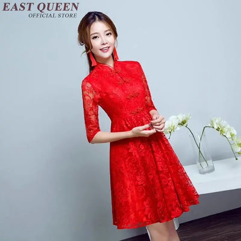 Новые китайские женские платья 2018 летние винтажные Ципао короткие улучшенные