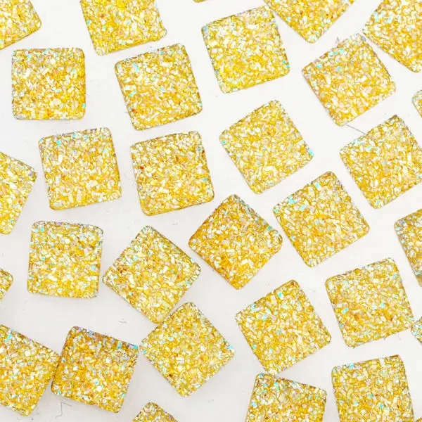 100 шт. 12 мм квадратный Блестящий Кабошон из смолы принадлежности для украшения