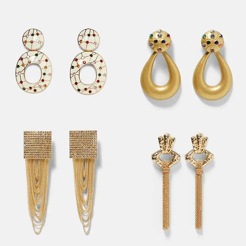 Модные серьги подвески для женщин FASHIONSNOOPS za свадебные украшения богемные золотые