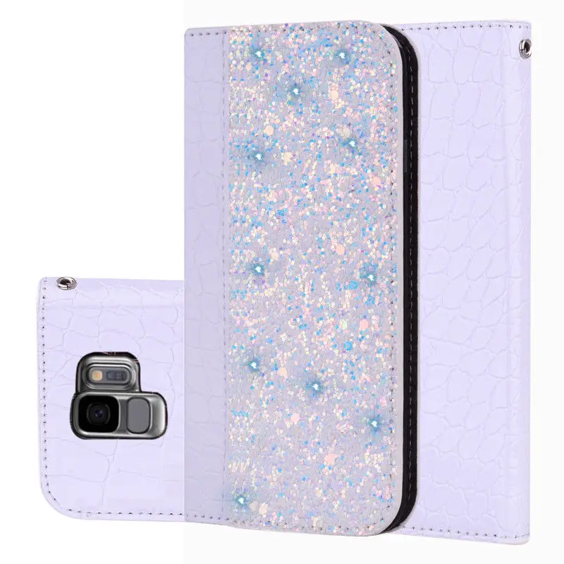 Zeallion для самсунга S8 S9 плюс J5 J7 J4 J6 A6 A7 A8 Note 9 Блестящий крокодиловый кожаный защитный чехол-бумажник на магните Чехол-книжка чехол Крышка