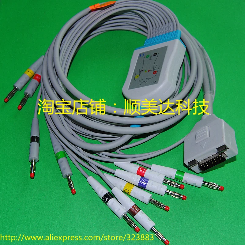 Совместимый кабель FUKUDA M.E C110 EKG со свинцовыми проводами 10 выводами ЭКГ|fukuda|fukuda ecg |