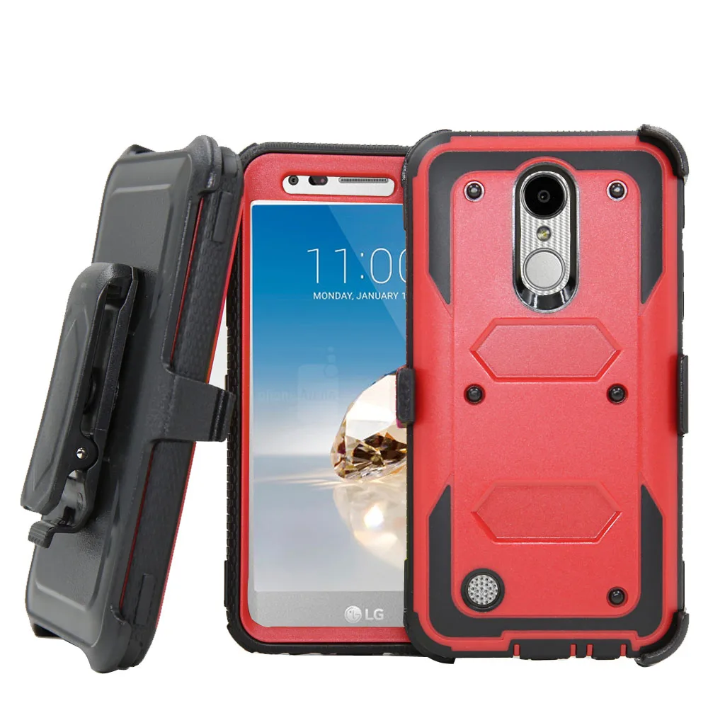 Сверхпрочный Гибридный бронированный чехол ударопрочный на ремешке для LG K10 2017
