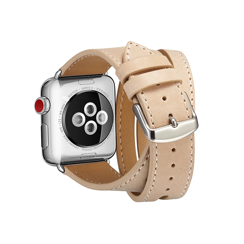 Для Apple Watch 38 мм полосы кожаный для iwatch ремешок 42 ремни Double Tour | Наручные часы