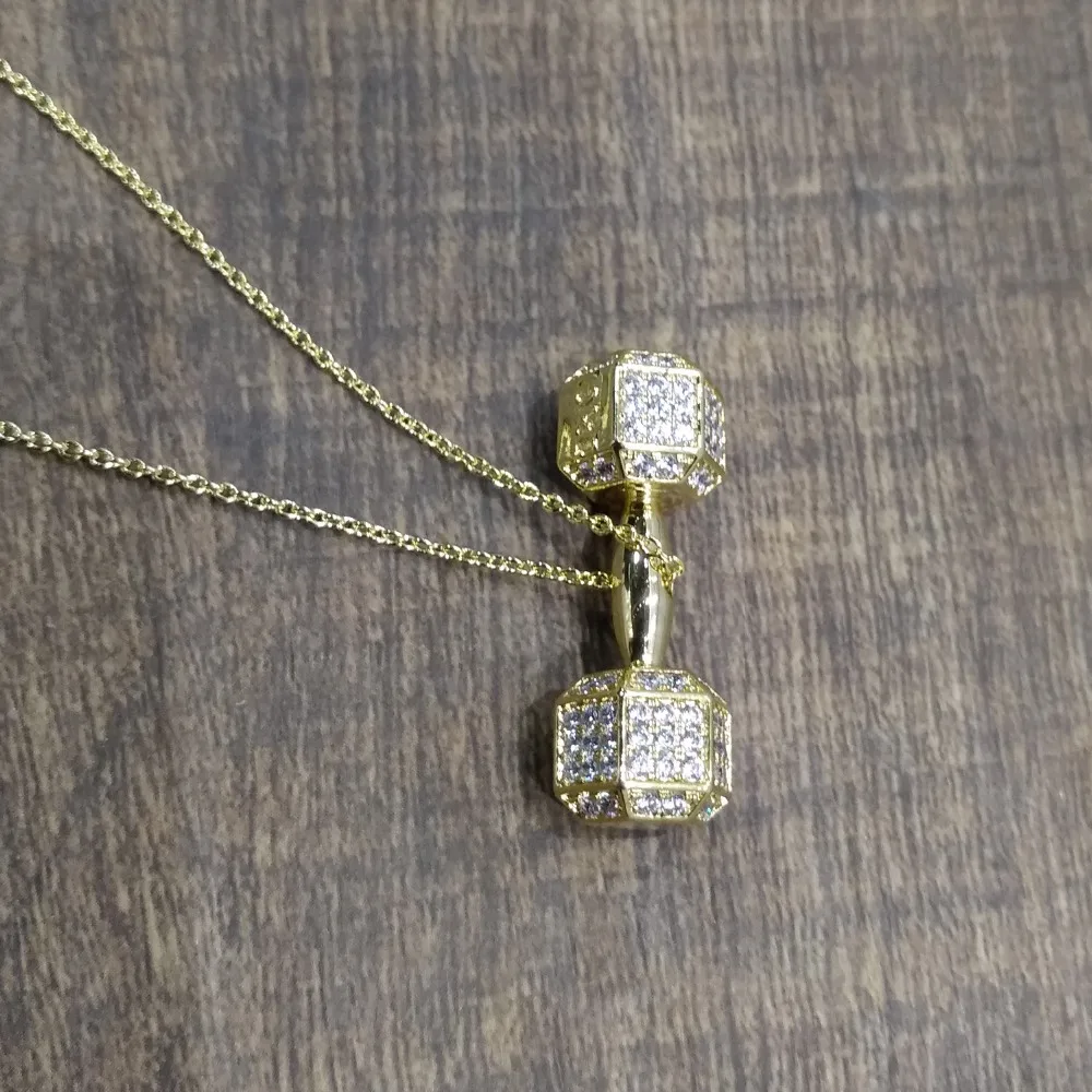 VANAXIN модное ювелирное изделие подвеска в форме штанги ожерелье золотого и