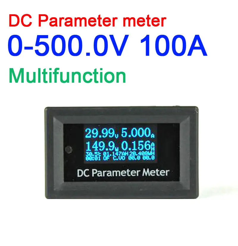 0 96 &quotOLED дисплей 500V 100A DC Цифровой вольтметр Ампер температура Мощность модуль |