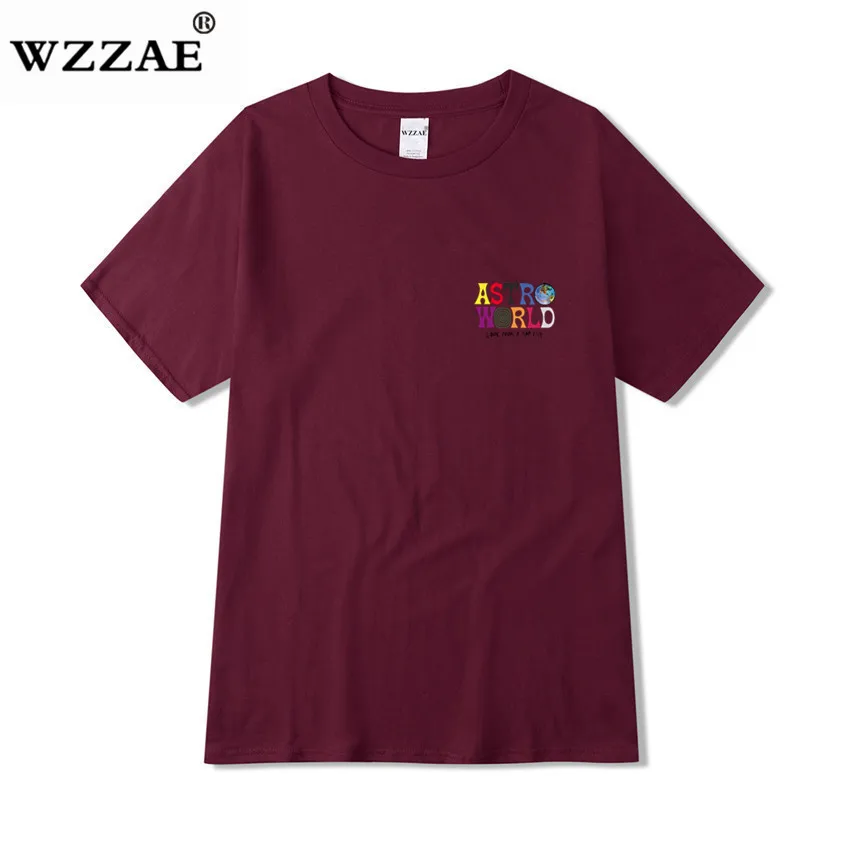 Брендовая Новая модная футболка Мужская хип-хоп женская футболка с принтом Трэвиса Скотта астромира парные влюбленные Harajuku футболки