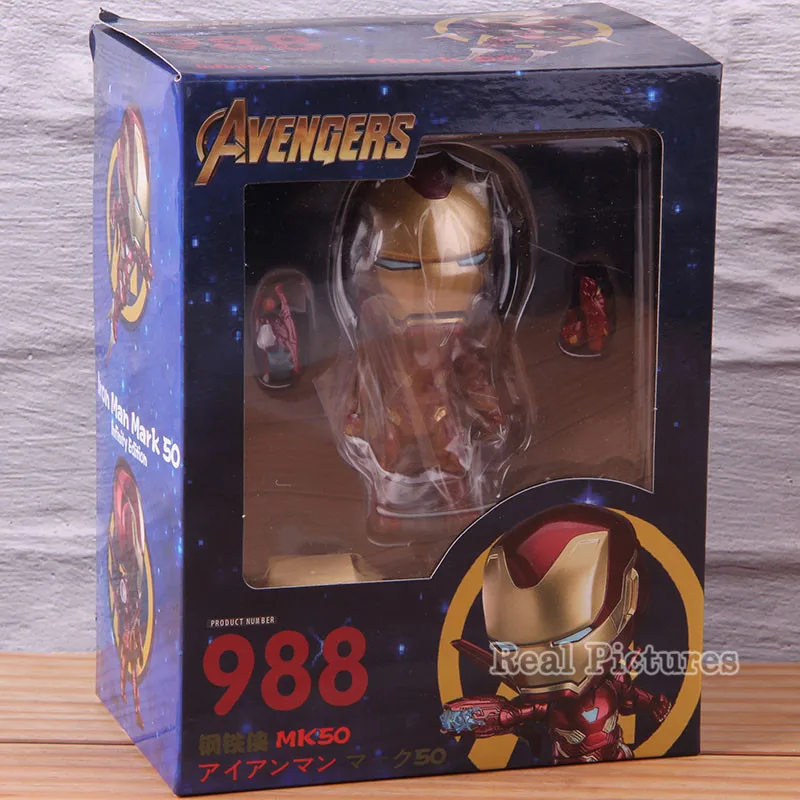 Nendoroid 988 Железный человек Mark 50 Infinity Edition экшн-модель игрушки ПВХ Коллекционная Marvel Мстители Бесконечная война фигурка 9 см