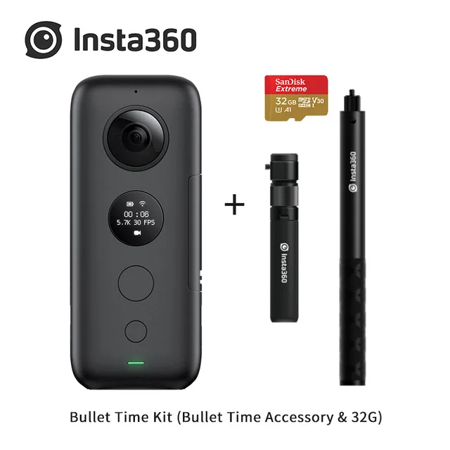 Bullet Kit 32GB Insta360 ONE X 5,7 K Качество видео 360 градусов камера видео контроль время и перспектива с TimeShif Insta 360 One X - Цветной: Bullet Kit 32GB