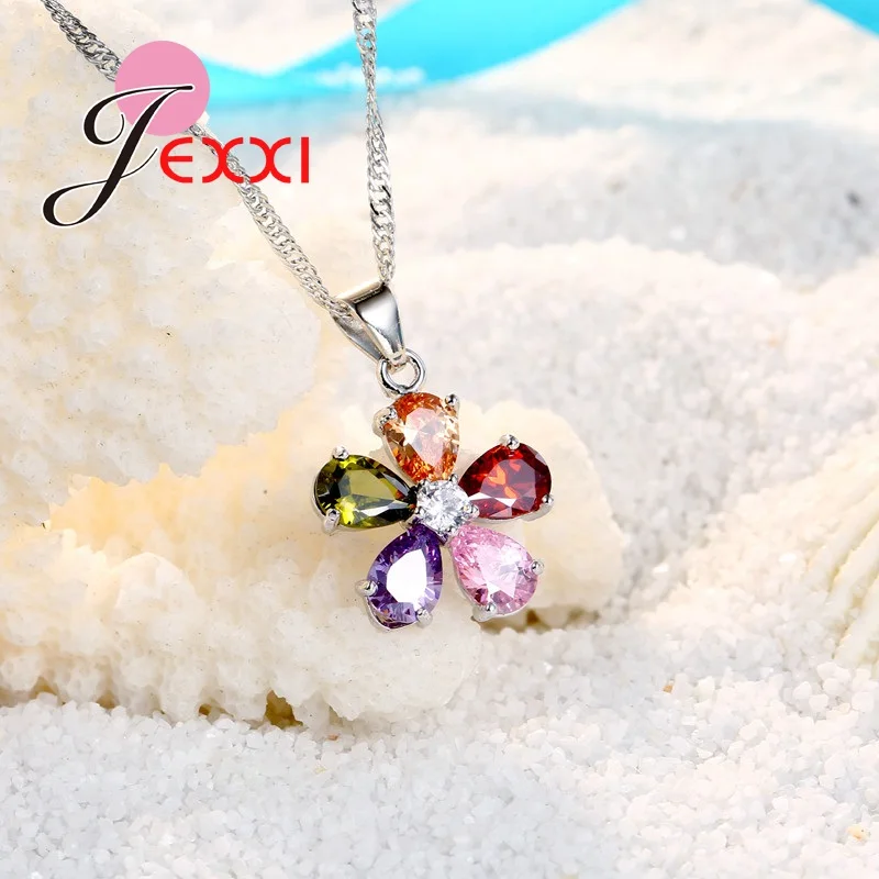 Женский Классический комплект из ожерелья и серёг стерлингового серебра