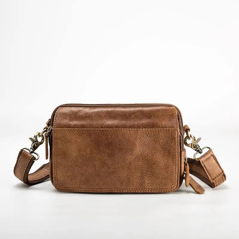 Оригинальная винтажная Мужская маленькая сумка через плечо из натуральной