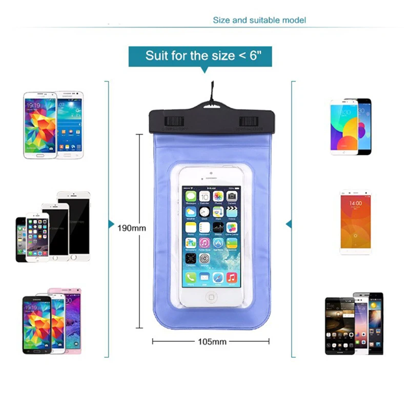 200 шт./лот подводный Водонепроницаемый мобильный телефон сумка чехол для Samsung LG HTC ZTE Ми iphone 4 4S 5 5C 5S SE 6 7 Plus OPPO ZTE