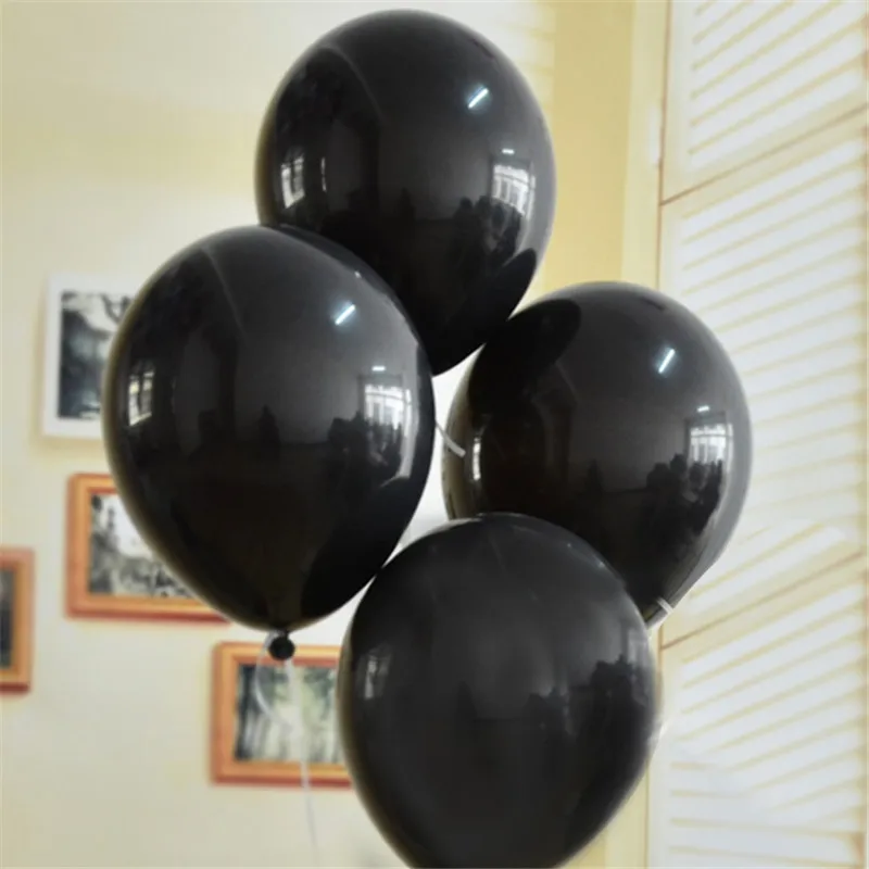 01 Black 10 шт./пакет 1" Биоразлагаемые простые круглый латексный шарики, День подарков будущей матери день рождения свадьбы юбилей украшения - Цвет: 01 Black