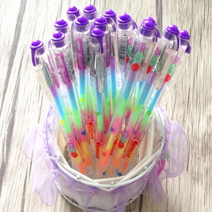 

4pcs/lot New Rainbow Watercolor pen colorful gel pens Students' DIY Graffiti Drawing pen office school supplies