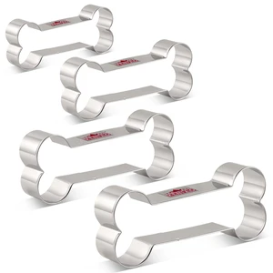 KENIAO собачья кость печенья резак набор для домашнего печенья собака печенье лакомство-4 шт.-форма для выпечки мучных изделий-нержавеющая сталь