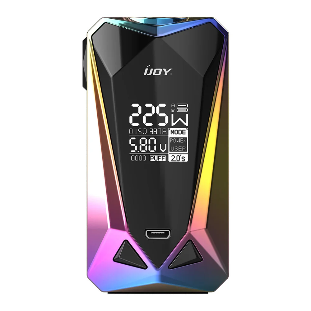 Оригинал IJOY Diamond mini mod 225 Вт Millisecond fire dual 18650 батареи fit сетка катушка алмаз детский