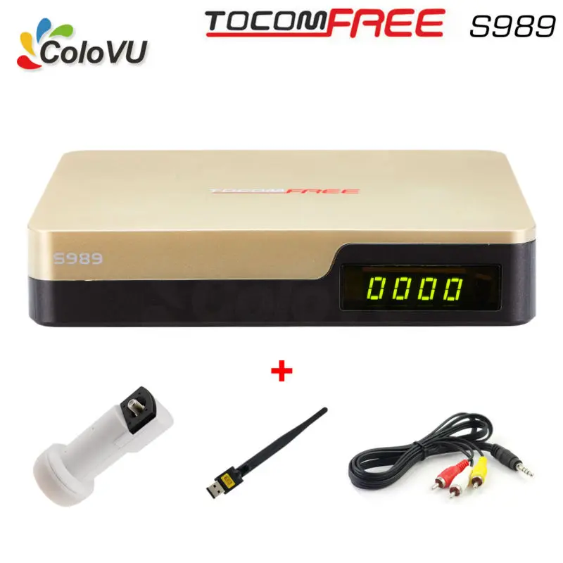 Satellite TV Receiver TocomFree S989 + Single LNB USB WiFi AV Cable Digital Box with Free IKS SKS IPTV for South America | Электроника
