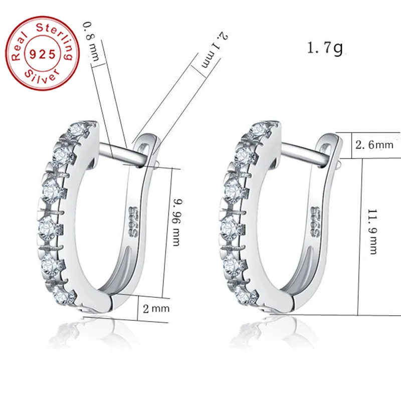 Женские серьги-кольца из серебра 925 пробы с фианитом | Украшения и аксессуары