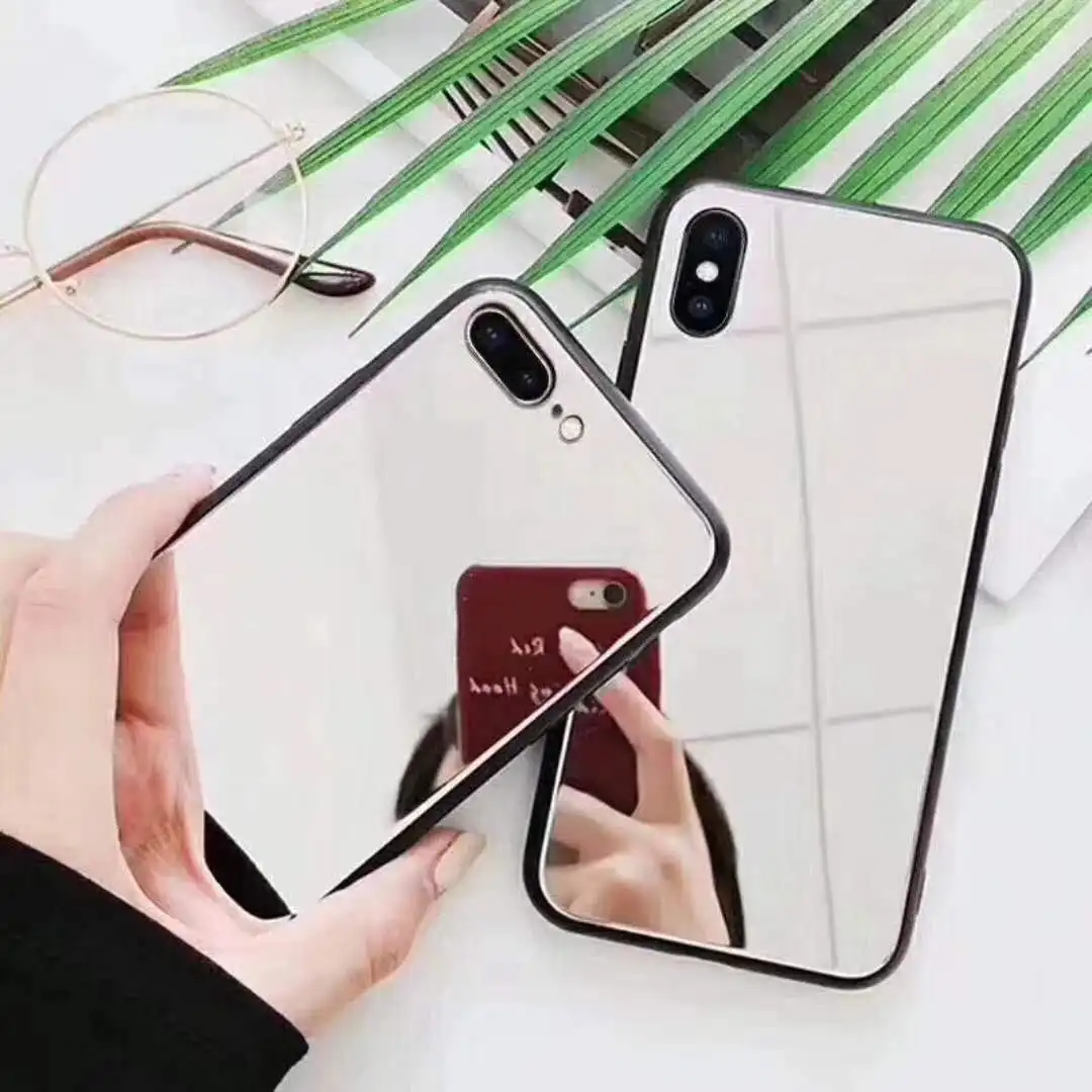Mirror Glass Phone Case For Samsung galaxy J4 J6 S8 S9 S10 Plus J8 2018 J5 J7 Prime A5 A7 2017 Makeup Self-timer TPU Back Cover |