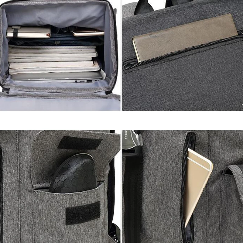 USB Unisex Design Backpack Book Bags for School Casual Rucksack Daypack Oxford Canvas Laptop Fashion Man Backpacks | Багаж и сумки