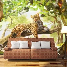 Заказ росписи 3d фото обои джунгли Пантера ТВ домашнего декора