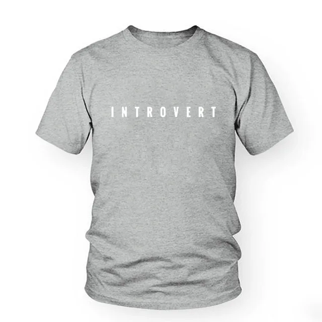 Женская футболка Introvert принт забавные буквы с коротким рукавом и круглым вырезом