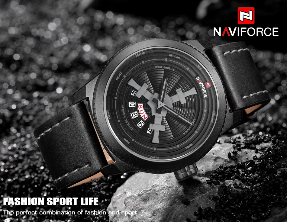 Топ люксовый бренд NAVIFORCE мужские спортивные часы мужские кварцевые часы мужские модные повседневные часы с кожаным ремешком армейские военные наручные часы