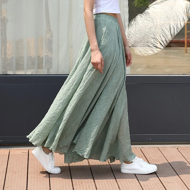 Женские юбки хлопок и линия длинная юбка макси для девочек винтажные летние