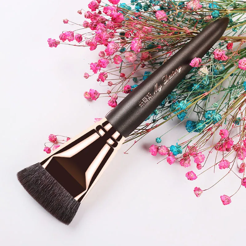 MyDestiny makeup brush-Professional flat base foundation&ampbronzing brush-high quality goat hair cosmetic tools tools024 | Красота и