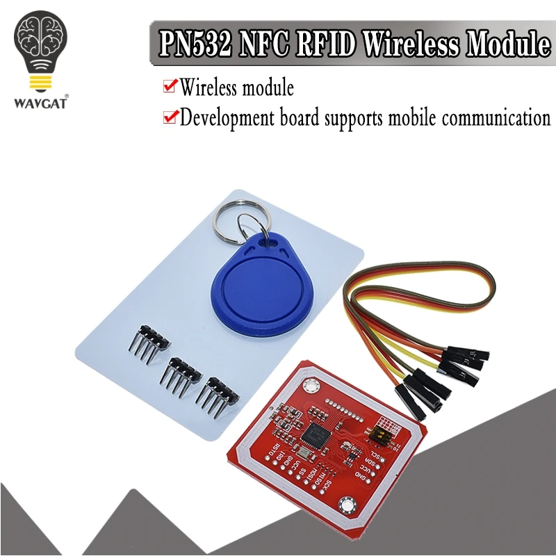 NFC RFID беспроводной модуль PN532, 1 комплект, устройство считывания записей, режим IC S50, печатная плата, комплект с I2C IIC SPI HSU для Arduino WAVGAT