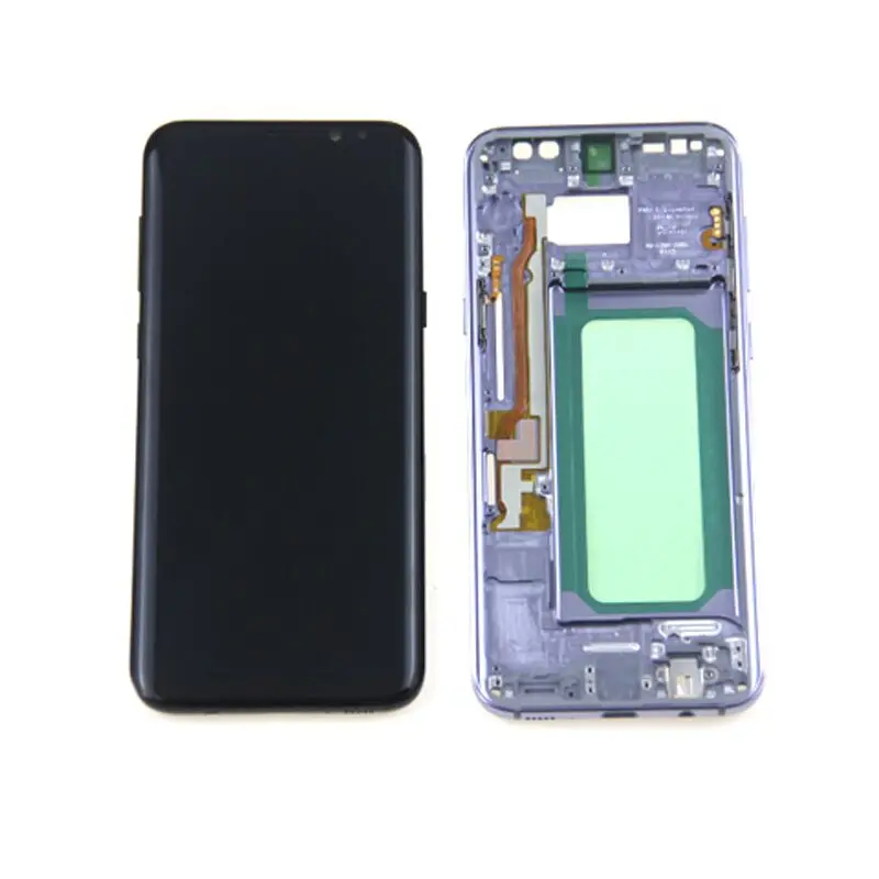WITH PURPLE FRAME AMOLED S8 PLUS lcd для SAMSUNG Galaxy S8PLUS G955 G955F G955fd lcd сенсорный дигитайзер с тенью запасные части - Цвет: WITH PURPLE FRAME