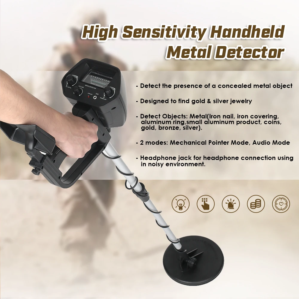 

MD-4030 Professtional Underground Metal Detector Length Adjustable Gold Detector Treasure Seeker MD4030 for Treasure Search