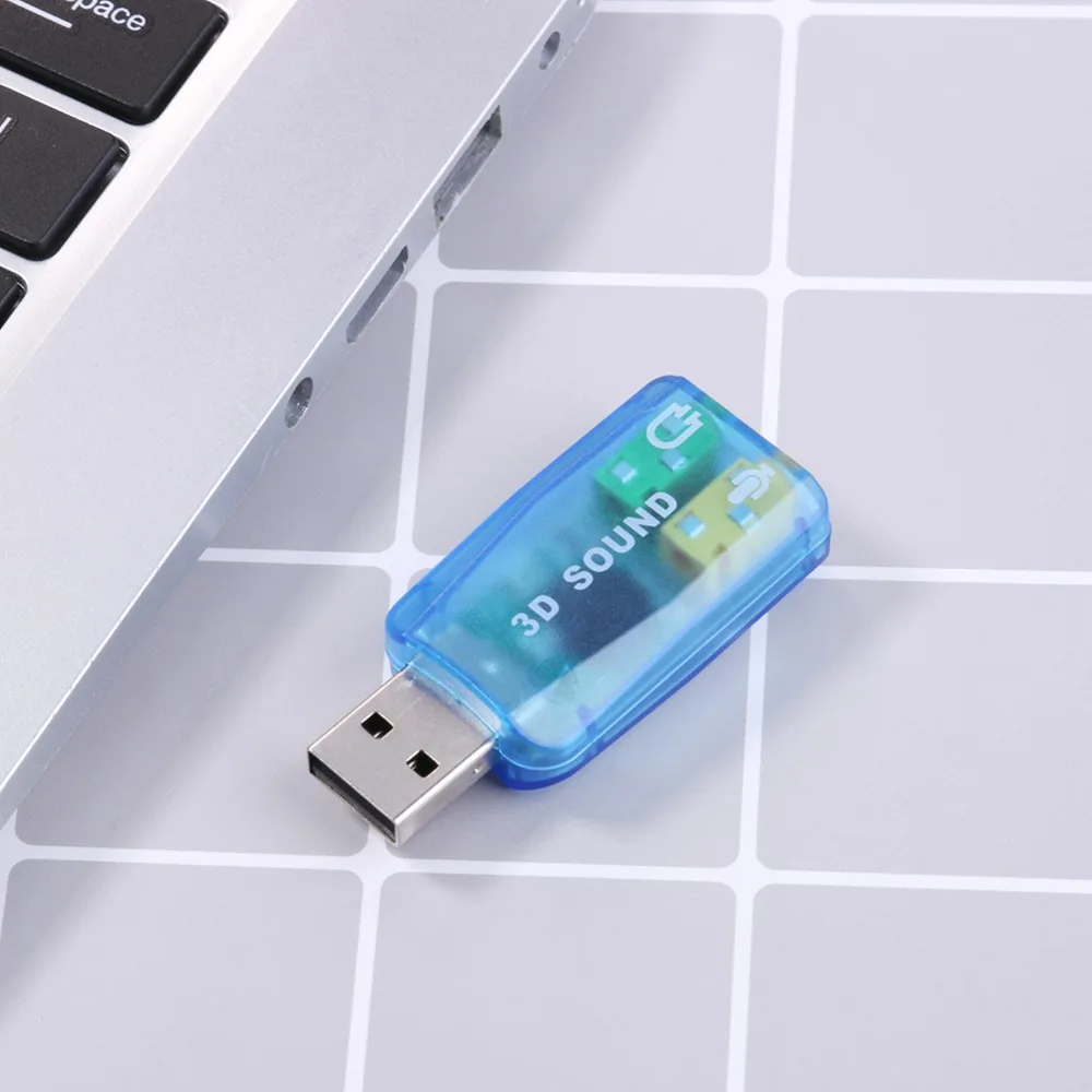 Внешняя звуковая карта USB с наушниками/разъем для микрофона 3D Аудио гарнитура