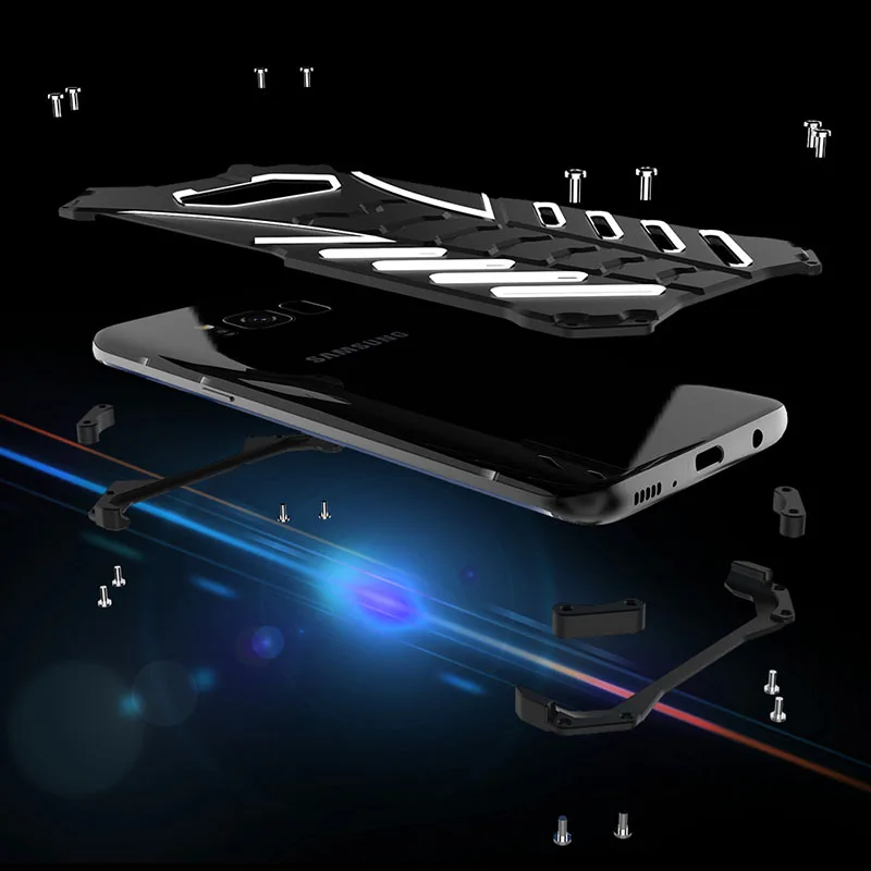 R-просто Бэтмен Роскошный металлический Броня чехол для samsung Galaxy S9 S8 S7 S6 edge plus