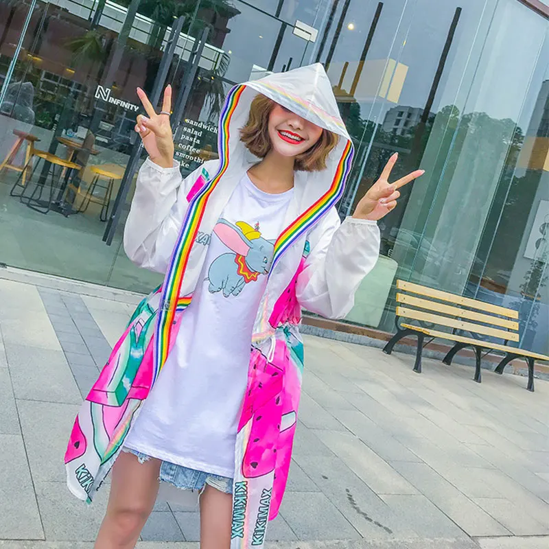 2019 летние солнцезащитные свободные пальто с капюшоном женские модные тонкие