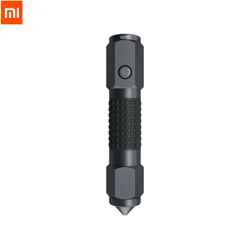 Черный Xiaomi LEAO, фонарь из титанового сплава IPX7, водонепроницаемый фонарь, Автомобильный аварийный резак, стекло, окно, ломающийся, молоток безопасности, для улицы - Цвет: Черный