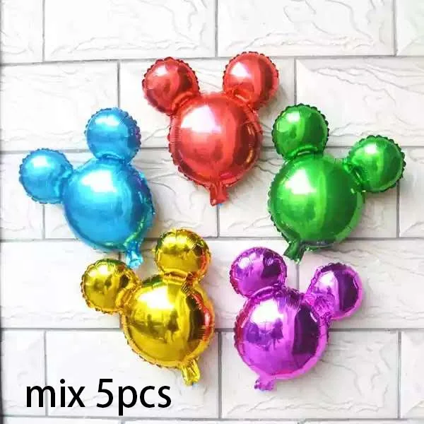 5pcs mix Воздушные шары из фольги Микки и Минни Маус, красный, черный латексный воздушный шар в горошек, детские игрушки для дня рождения, игрушки для дня рождения - Цвет: 5pcs mix